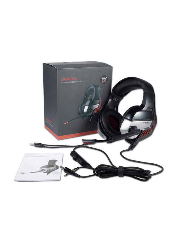 Onikuma K5 Pro Wired Noise Cancelling Over Ear Gaming Headset, Black