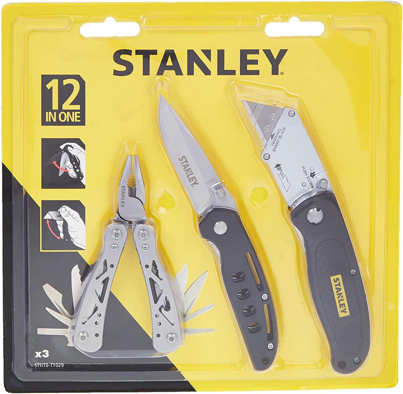 

Stanley 3-Piece Multitool Set with Pocket Knife, Stht0-71029, Black/Silver