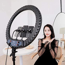 Mulugeta Led Ring Light 21-Inch Photographic lighting 2700-6500K LED Ring Lamp With Tripod Remote Ring Light, Black