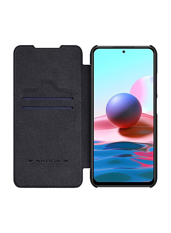 Nillkin Xiaomi Mi Note 10 5g Qin Series Premium Wallet Flip Ultra Thin Leather Mobile Phone Case Cover, Black