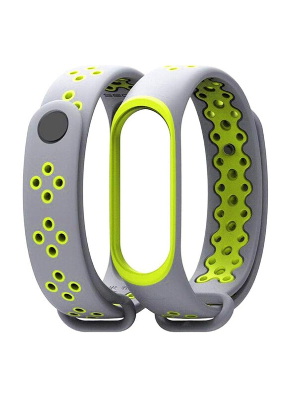 

Mijoas Silicone Wristband Strap for Xiaomi Mi Band 3, Green/Grey