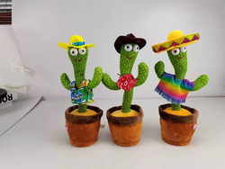 Dancing Cactus Learn to Speak and Shine Twist the Cactus Plush Toy with 3 Songs in English 120 Lighting, All Ages