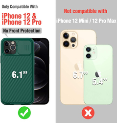 Nillkin Apple iPhone 12/12 Pro 6.1-inch Camshield Pro Shock Absorption Built-in Lens Protector and Drop Protection Mobile Phone Case Cover, Green