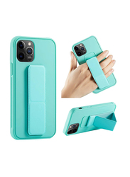 Apple iPhone 12/12 Pro Slim Hard Silicone Gel Rubber Premium TPU Foldable Magnetic Kickstand Mobile Phone Case Cover, Mint