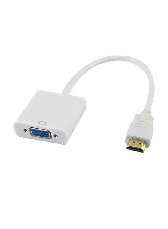 

Generic Input HD HDMI to Output VGA Cable Converter Adapter for PC DVD TV Monitor, White