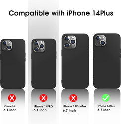 X-Level Apple iPhone 14 Plus 6.7-Inch 2022 Slim Fit Ultra-Thin Soft TPU Matte Finish Coating Guardian Series Cases Cover, Black