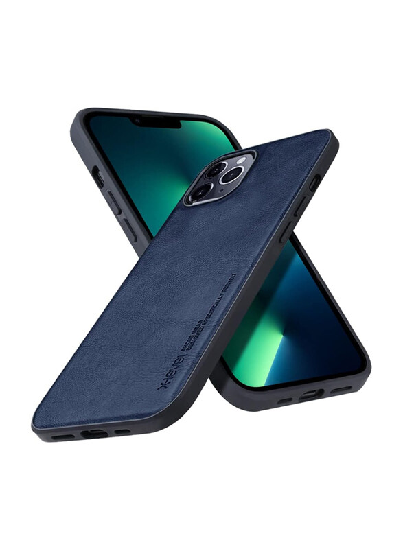 

X-level Apple iPhone 13 Pro 6.1" Anti-Scratch Premium Leather Soft TPU Bumper Shockproof Protective Mobile Phone Cover Case, Blue