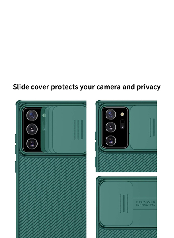 Nillkin Samsung Galaxy Note 20 Ultra 6.9 inch 2020 Mobile Phone Case Cover with Slide Camera Cover, Midnight Green