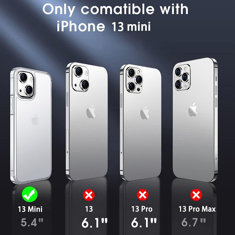 X-level Apple iPhone 13 Mini 5.4" Protective (Military Grade Drop Protection) Frosted Translucent Slim Fit Durable Hard PC Back with Soft Silicone Edge Bumper Mobile Phone Case Cover, Clear