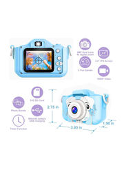 Kid's Digital Dual Screen Anti-Drop Cartoon Camera Selfie Camera with 32GB SD Card, 20 MP, Blue