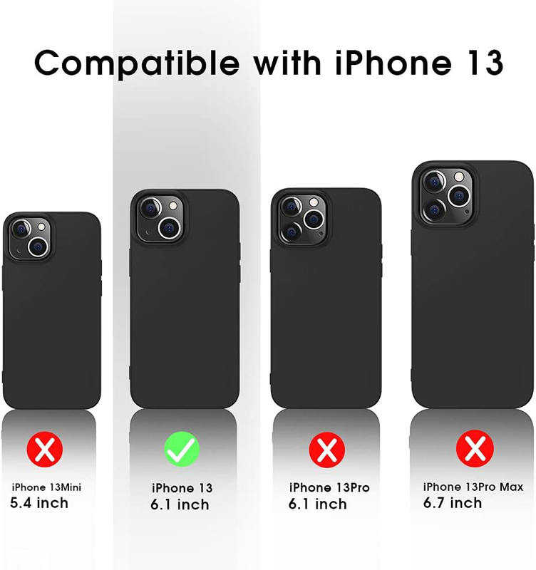 X-Level Apple iPhone 13 6.1-Inch 2021 Ultra-Thin Guardian Series Soft TPU Matte Finish Coating Mobile Phone Case Cover, Black