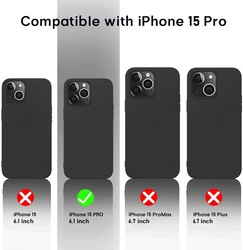 X-Level Apple iPhone 15 Pro Slim Fit Ultra-Thin Soft Lightweight Anti-Scratch Guardian Series Back Mobile Phone Case Cover Grip, Black