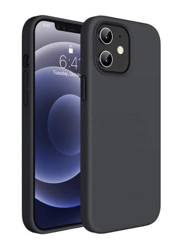 

Generic Apple iPhone 12/ Apple iPhone 12 Pro 6.1 inch Liquid Silicone Gel Rubber Mobile Phone Case Cover, Black