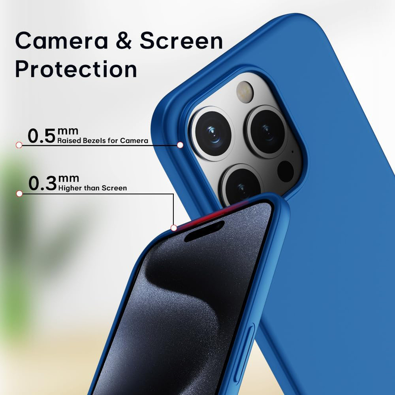 X-Level Apple iPhone 15 Pro Slim Fit Ultra-Thin Soft Lightweight Anti-Scratch Guardian Series Back Mobile Phone Case Cover Grip, Blue