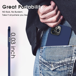 X-Level Apple iPhone 13 Pro 2021 Ultra-Thin Guardian Series Soft TPU Matte Finish Coating Mobile Phone Case Cover, Navy Blue