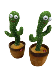 Dancing Cactus Learn to Speak and Shine Twist the Cactus Plush Toy with USB Charging & 120 Recordings Lighting, All Ages