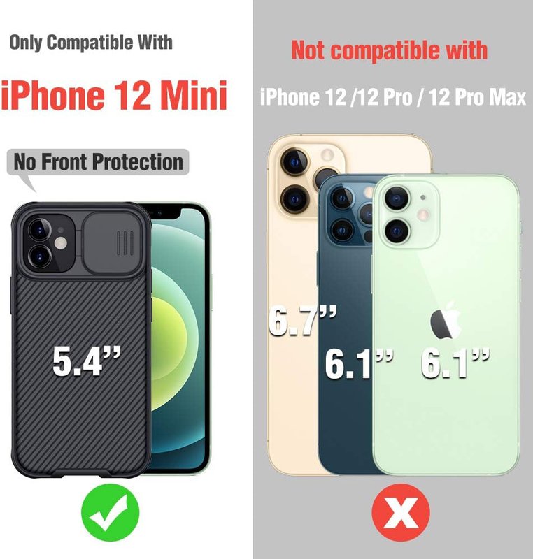 Nillkin Apple iPhone 12 Mini Hard PC Camera Protective Anti-Scratch Mobile Phone Case Cover, Black