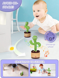 2022 Latest Dancing Cactus Voice Activated Reboot Talking Cactus Baby Toys, Green