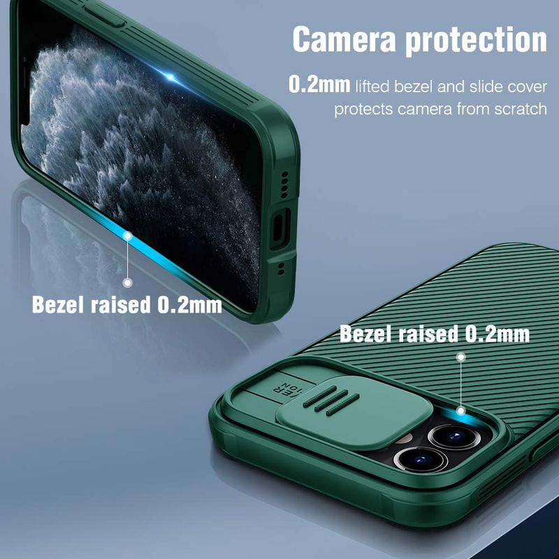 Nillkin Apple iPhone 12 Mini Hard PC Camera Protective Anti-Scratch Mobile Phone Case Cover, Dark Green