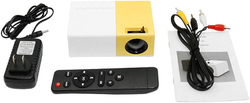 Mini Pocket Portable LED Projector with Remote Controller, 400 Lumens, Yellow/White