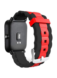 Replacement Silicone Watch Band Straps for Xiaomi Huami Amazfit Bip Youth Watch, Black/Red