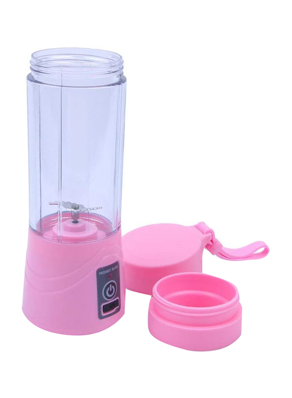 380ml Portable Single Serve USB Rechargeable Juicer, Pink/Clear