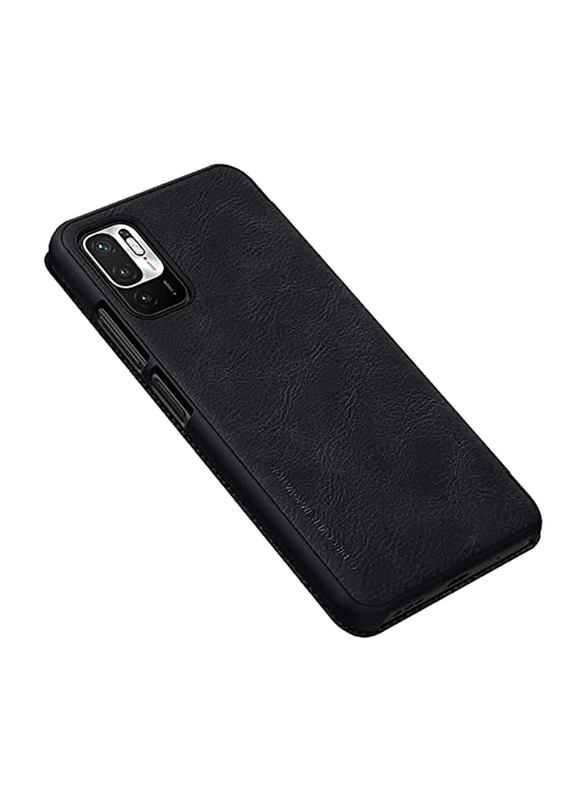 Nillkin Xiaomi Mi Note 10 5g Qin Series Premium Wallet Flip Ultra Thin Leather Mobile Phone Case Cover, Black