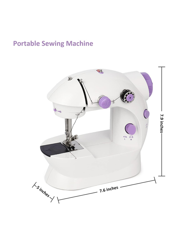 Portable Multi-Function Electric Mini Sewing Machine, White