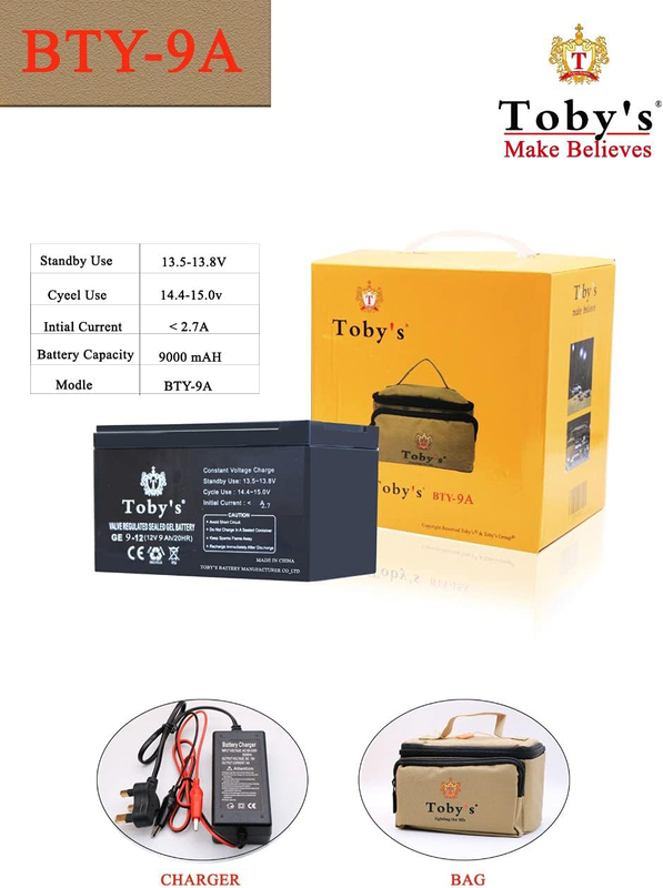 Toby's Power Plus Battery, 12V, 10000mAh, Black