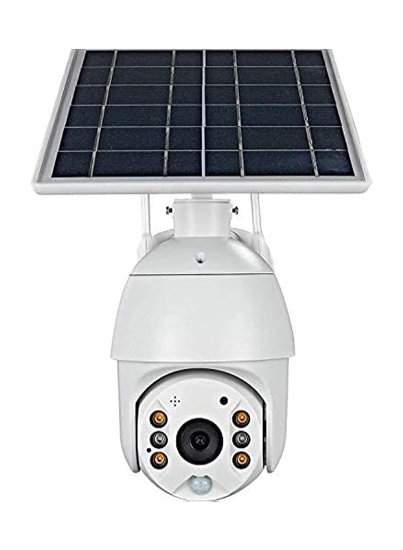 5MP Solar Powered Wireless 4G sim Card Slot Security PTZ 1080P Outdoor IP Camera, White