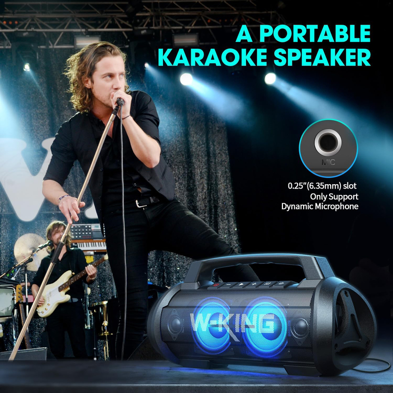 W-king Wireless Bluetooth Speaker, 120W Peak 70W RMS, Black