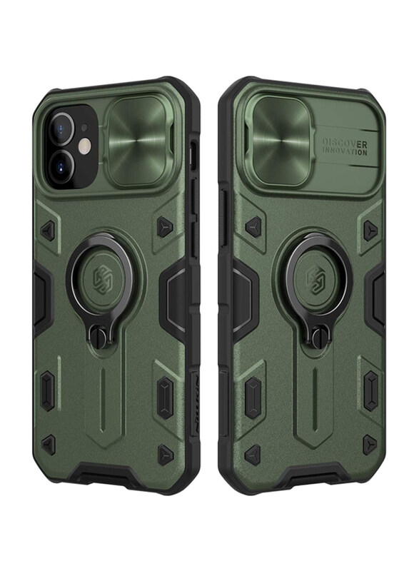 

Nillkin Apple iPhone 12 Mini 5.4-inch CamShield Armor Built in Kickstand & Camera Lens Protector Bumper Hybrid Mobile Phone Case Cover, Green