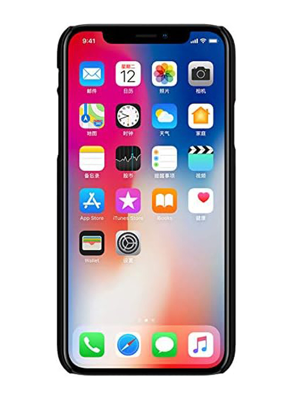 Nillkin Apple iPhone X Frosted Shield Hard Mobile Phone Case Cover with Screen Guard, Black