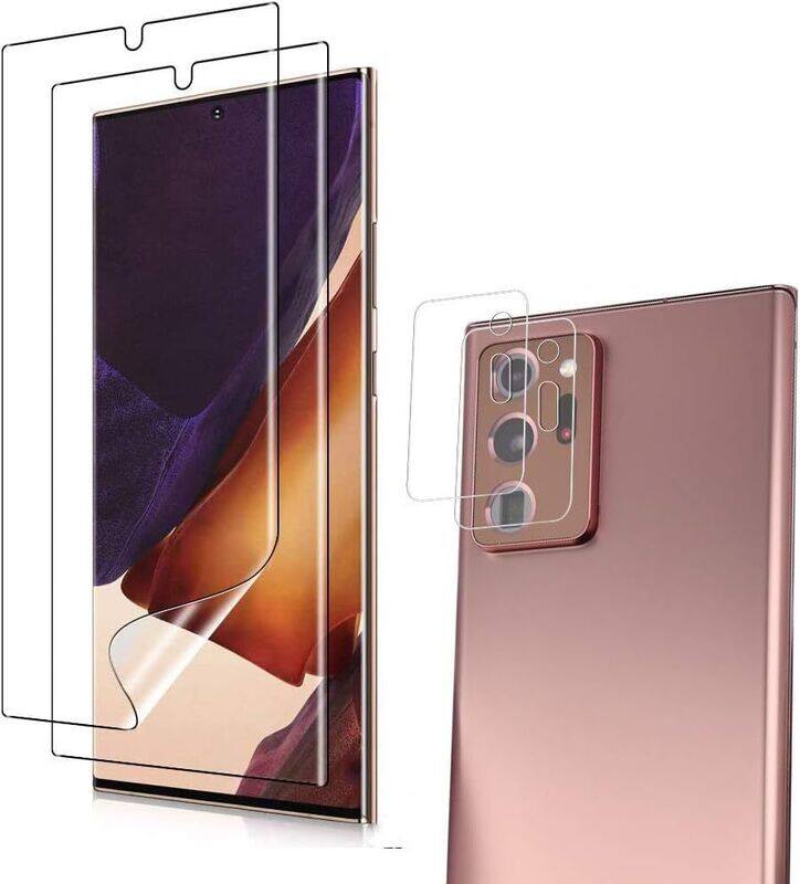

Generic 6.9-inch Samsung Galaxy Note 20 Ultra Soft TPU HD Flexible Film Full Coverage Bubble Free 2 x Screen Protector + 2 x Camera Lens Protector, Clear