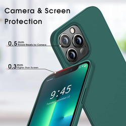 X-Level Apple iPhone 13 Pro Max 6.7-Inch 2021 Ultra-Thin Guardian Series Soft TPU Matte Finish Coating Mobile Phone Case Cover, Midnight Green