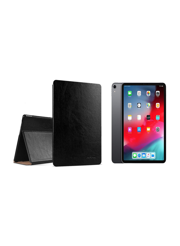 Kaku Apple iPad Pro 11-Inch 2018 PU Leather Smart Stand Case Magnetic Protective Shell Tablet Phone Flip Case Cover, Black