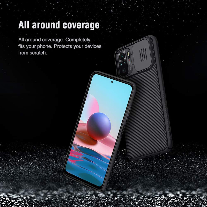 Nillkin Xiaomi Redmi Note 10/Note 10S/11SE India 6.43 Inch CamShield Slider Camera Close & Open Case Protect, Black