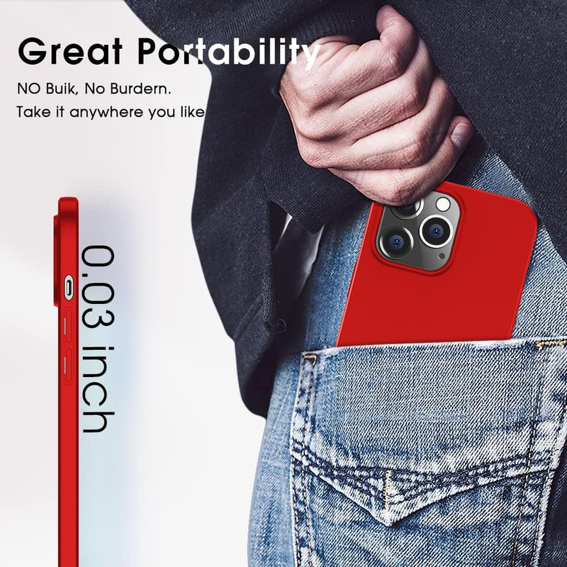 X-Level Apple iPhone 14 Pro 6.1-Inch 2022 Slim Fit Ultra-Thin Soft TPU Matte Finish Coating Guardian Series Back Case Cover, Red