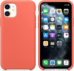 Asusual Apple iPhone 11 6.1 Inch Ultra-Thin Silicone Leather Soft Case Cover, Orange