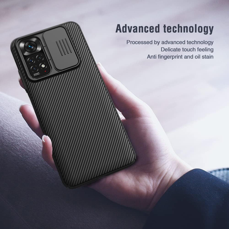 Alsafwah Xiaomi Redmi Note 11 Polycarbonate CamShield Pro Camera Slide Mobile Phone Case Cover, Black