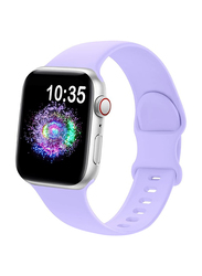 TreasureMax Elastic Soft Pattern Printed Solo Loop Stretchy Women Strap for Apple Watch 41mm/40mm/38mm/45mm/44mm/42mm/SE/7/6/5/4/3/2/1, Lavender