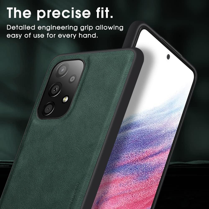 X-Level Samsung Galaxy A53 5g Ultra-Thin Slim Premium PU Leather Elegant Soft TPU Bumper Shockproof Anti-Scratch Protective Mobile Phone Case Cover, Green