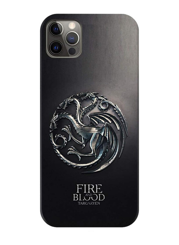 

Generic Apple iPhone 12 Pro Max TPU Targaryen Pattern Mobile Phone Case Cover, Black/Grey