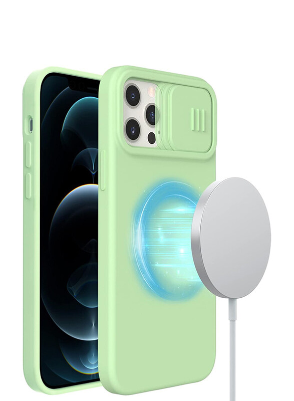 

Nillkin Apple iPhone 13 Pro Max Cam Shield Silky Silicone Mobile Phone Case Cover with Slide Camera, Green