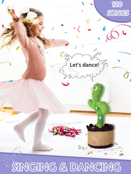 2022 Latest Dancing Cactus Voice Activated Reboot Talking Cactus Baby Toys, Green