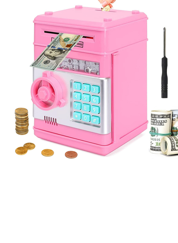 

Acalu Mini ATM Auto Scroll Paper Coin Bank Money Saving Box with Password Cashes & Coins Saving Box for Kids Gifts Toys, Ages 3+