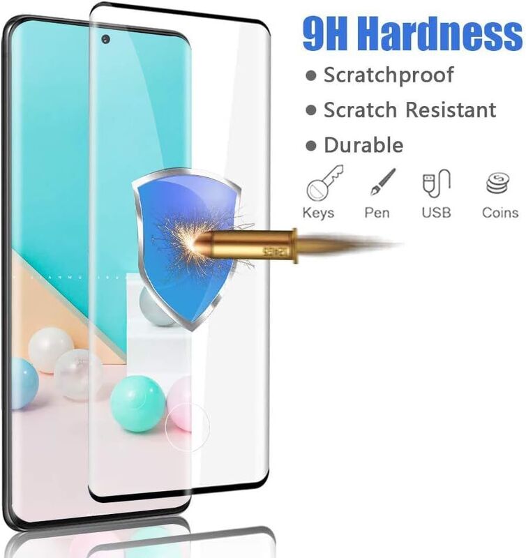 6.7-inch Samsung Galaxy S20 Plus/S20 Plus 5g HD + Privacy, Fingerprint, 3D Full Coverage 9H Hardness 2 x Tempered Glass Screen Protector + Lens Film, Clear