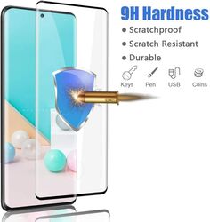 6.7-inch Samsung Galaxy S20 Plus/S20 Plus 5g HD + Privacy, Fingerprint, 3D Full Coverage 9H Hardness 2 x Tempered Glass Screen Protector + Lens Film, Clear