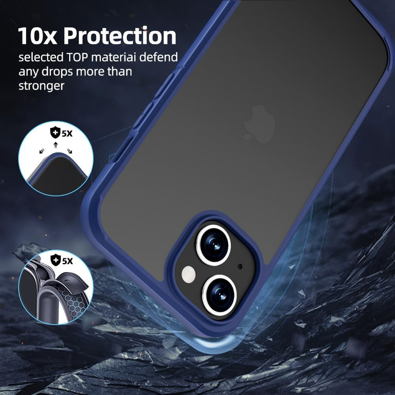 X-Level Apple iPhone 15 Plus 6.7-Inch 2023 Slim Fit Ultra-Thin Soft TPU Matte Finish Coating Guardian Series Cases Cover, Blue