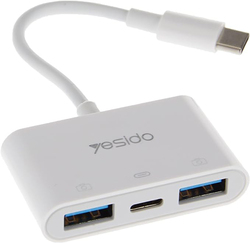 Yesido USB-C 3-in-1 OTG Adapter, GS17, White